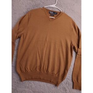 Vintage Polo Ralph Lauren Sweater Mens Extra Large 100% Merino Wool Brown HOLES